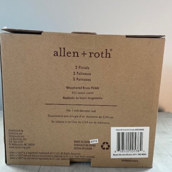 Allen + Roth #0634455 Oil Rubbed Bronze Steel 2 FINIALS in Package - Picture 3 of 5